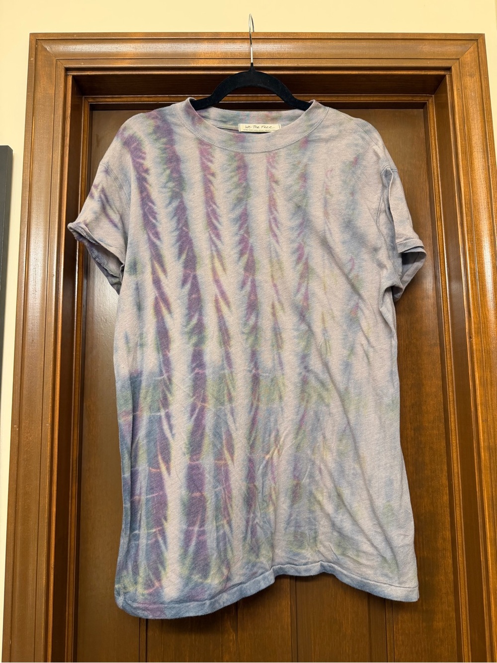 Free People Lavender Tie-Dye Short Sleeve Tee